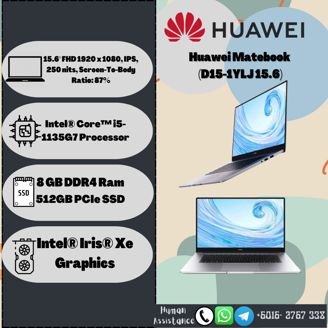 HUAWEI PC Portable - MateBook D - 15,6 FHD - Intel Core i5 - RAM