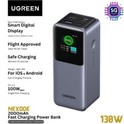 UGREEN 130W 20000mAh Laptop Power Bank Super Fast Charging 100W PD3.0 For Macbook Air/Pro Lenovo