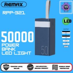 Remax Power Banks 50000mAh Rpp-321 Fast Charging 20W 22.5W With Led Light Portable Battery Power Bank