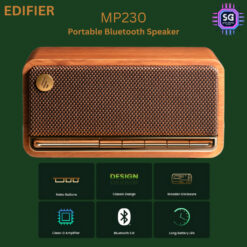 Edifier MP230 - Vintage Bluetooth Speaker | Bluetooth 5.0 | 20RMS | Piano Key Button | 16H Playback | AUX Sound Card TF
