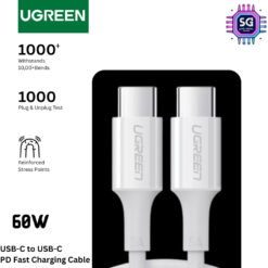 UGREEN USB C To USB C Cable 60W PD Fast Charge Type C 3A Fast Charging Nylon Braided Cable