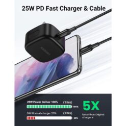 Alternative view of UGREEN CD250 25W FAST PD USB-C CHARGER PLUG FAST CHARGING CHARGER ADAPTER WITH 2M USB-C CABLE