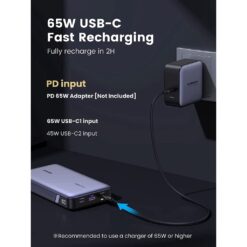Alternative view of UGREEN 145W Power Bank 25000mAh Portable Charger USB C 3 Port Digital Display Fast Charging Powerbank