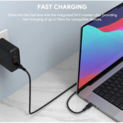 Alternative view of Aukey Circlet Blink 100W 1/1.8M Aramid Fiber Core USB-C to USC-C Cable