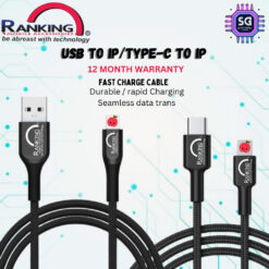 Ranking Cable USB TO iP/Type-C To iP [12 Month Warranty]