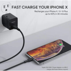 Alternative view of Aukey Impulse Braided CL 1.2m Braided USB-C To iP Cable [Black]