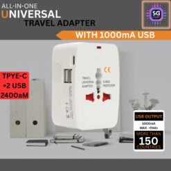 Universal Travel Adapter Plug All In One International Worldwide Travel Adaptor Plug Socket For CN/EU/UK TYPE- C