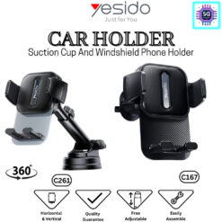 Yesido Car Holder Suction Cup And Windshield Phone Holder/Adjustable Air Vent Car Phone Bracket