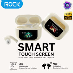 ROCK A5 Pro Smart Touch Screen ANC TWS Bluetooth Earphones