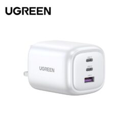 Alternative view of UGREEN 65W GaN Charger Foldable UK Plug 3 Ports Type C PD 3.1 Fast Charging White