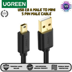 UGREEN USB 2.0 A MALE TO MINI 5 PIN MALE CABLE BLACK