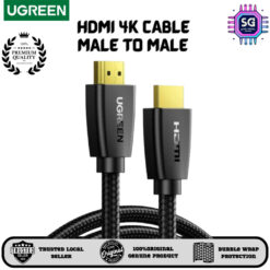 UGREEN HDMI 4K CABLE MALE TO MALE NYLON BRAID BLACK