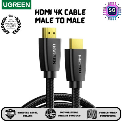 UGREEN HDMI 4K CABLE MALE TO MALE NYLON BRAID BLACK