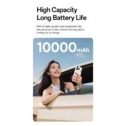 Alternative view of ROCK 22.5W Wireless Fast Charging High Capacity 10000mAh Power Bank with Built-in Cable [Beige]