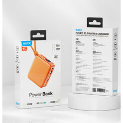 Alternative view of Rock Power Bank 10000mAh P73 PD 22.5W Fast Charging Power Bank With Built-in Dual Cable
