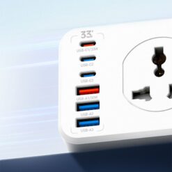 Alternative view of LDNIO SC10610C 10 Outlet Power Strip with 6 USB Ports Universal Socket Extension UK EU US Plug