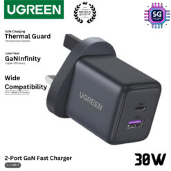 UGREEN 2-PORT GAN FAST CHARGER 30W