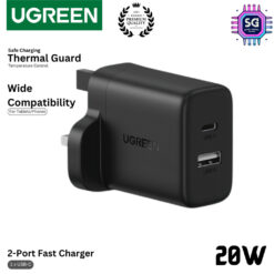 UGREEN 2-PORT FAST CHARGER 20W