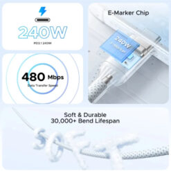 Alternative view of UGREEN USB-C TO USB-C PD FAST CHARGING CABLE 240W 1M
