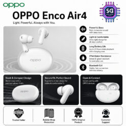 OPPO Enco Air4 Bluetooth Wireless Earbuds | 32dB Active Noise Cancellation | Up to 43 Hours