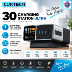 CUKTECH 30 Charging Station Ultra Multi-Port 300W Max Fast Charging for Gaming Laptop/Tablet/Phone
