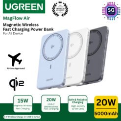 UGREEN MagFlow Air Magnetic Wireless Fast Charging Power Bank 20W 5000mAh Qi2 USB-C