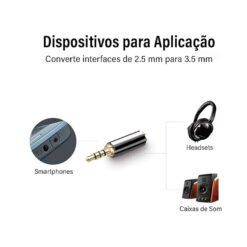 Alternative view of UGREEN Audio Adapter 2.5mm to 3.5mm Jack Converter Male to Female Aux Splitter for Headphone Speaker MP3